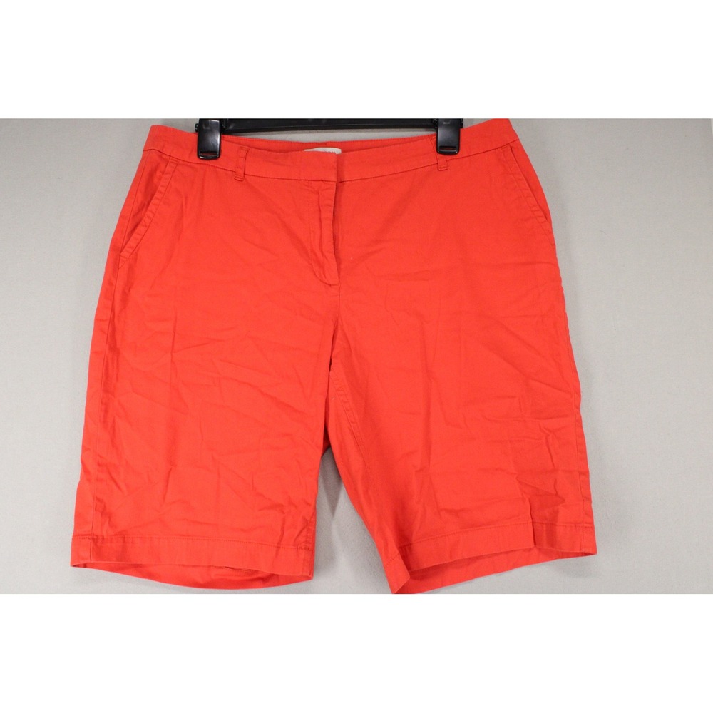Madison Chino Shorts Womens 12 Red Cotton Blend Mid Rise Preppy Casual